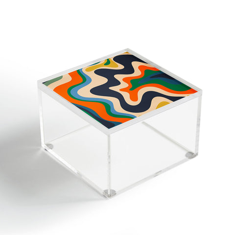 Kierkegaard Design Studio Retro Liquid Swirl Abstract I Acrylic Box