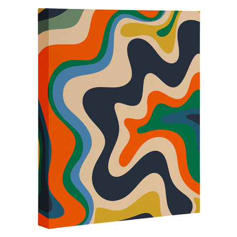 Kierkegaard Design Studio Retro Liquid Swirl Abstract I Art Canvas