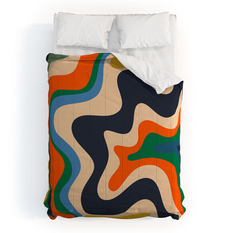 Kierkegaard Design Studio Retro Liquid Swirl Abstract I Comforter
