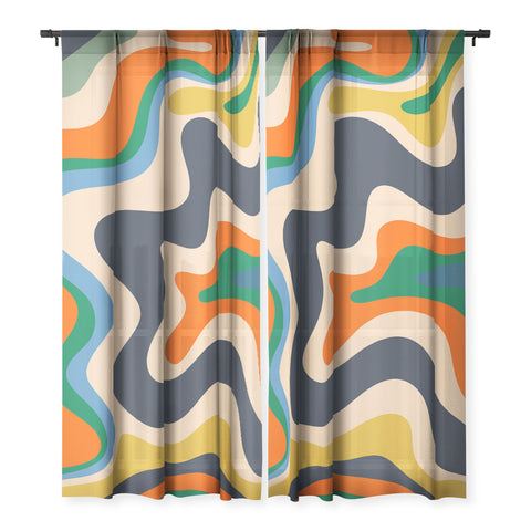 Kierkegaard Design Studio Retro Liquid Swirl Abstract I Sheer Non Repeat