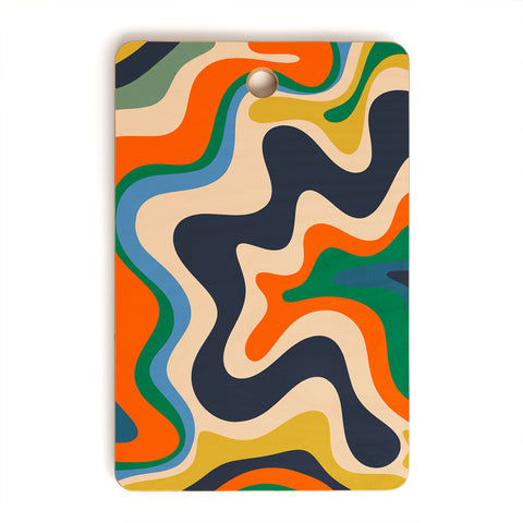 Kierkegaard Design Studio Retro Liquid Swirl Abstract I Cutting Board Rectangle