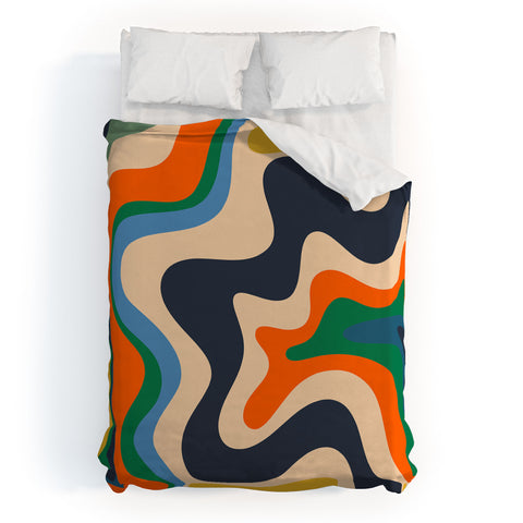 Kierkegaard Design Studio Retro Liquid Swirl Abstract I Duvet Cover
