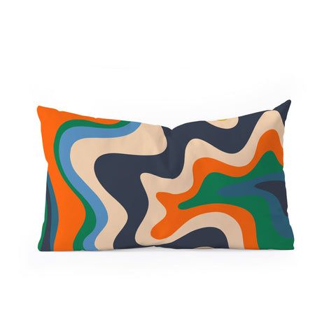 Kierkegaard Design Studio Retro Liquid Swirl Abstract I Oblong Throw Pillow