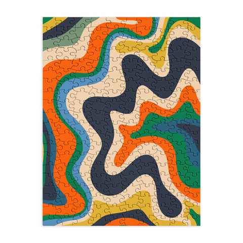 Kierkegaard Design Studio Retro Liquid Swirl Abstract I Puzzle