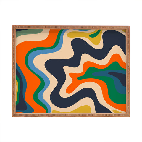 Kierkegaard Design Studio Retro Liquid Swirl Abstract I Rectangular Tray