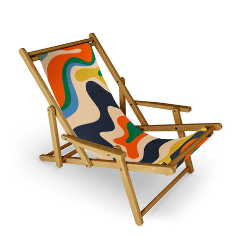 Kierkegaard Design Studio Retro Liquid Swirl Abstract I Sling Chair