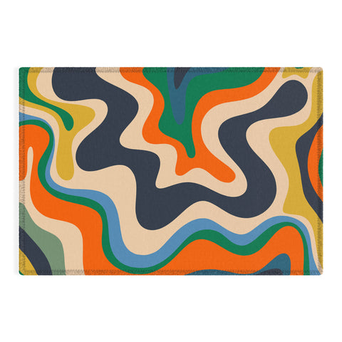 Kierkegaard Design Studio Retro Liquid Swirl Abstract I Outdoor Rug