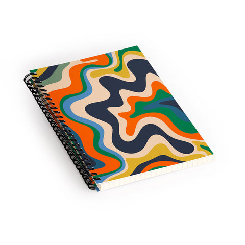 Kierkegaard Design Studio Retro Liquid Swirl Abstract I Spiral Notebook