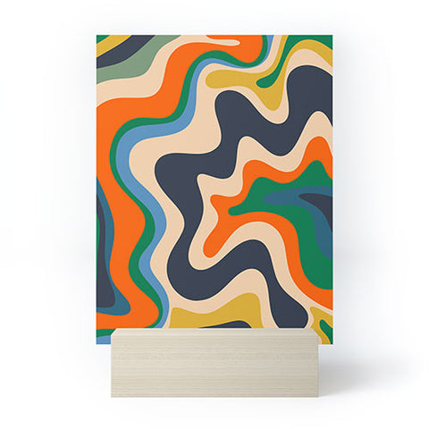 Kierkegaard Design Studio Retro Liquid Swirl Abstract I Mini Art Print