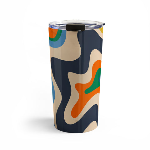 Kierkegaard Design Studio Retro Liquid Swirl Abstract I Travel Mug