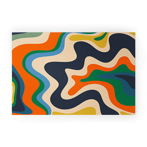 Kierkegaard Design Studio Retro Liquid Swirl Abstract I Welcome Mat