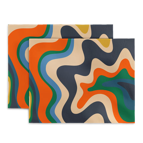 Kierkegaard Design Studio Retro Liquid Swirl Abstract I Placemat