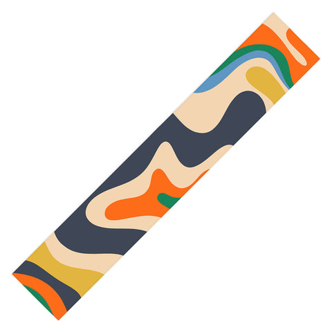 Kierkegaard Design Studio Retro Liquid Swirl Abstract I Table Runner