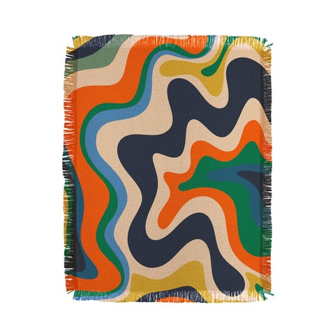 Kierkegaard Design Studio Retro Liquid Swirl Abstract I Throw Blanket