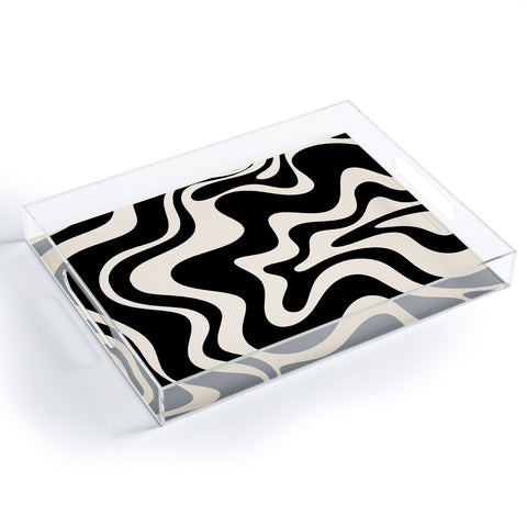 Kierkegaard Design Studio Retro Liquid Swirl Abstract Acrylic Tray