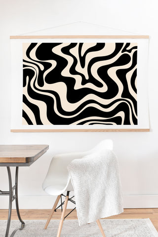 Kierkegaard Design Studio Retro Liquid Swirl Abstract Pattern 3 Art Print And Hanger