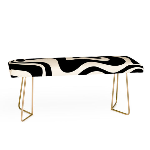 Kierkegaard Design Studio Retro Liquid Swirl Abstract Pattern 3 Bench