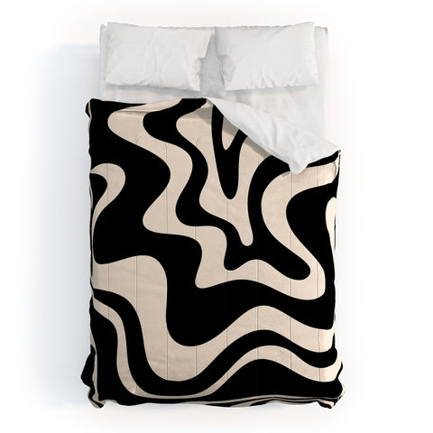 Kierkegaard Design Studio Retro Liquid Swirl Abstract Pattern 3 Comforter
