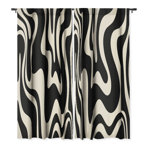 Kierkegaard Design Studio Retro Liquid Swirl Abstract Pattern 3 Blackout Non Repeat