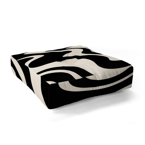 Kierkegaard Design Studio Retro Liquid Swirl Abstract Pattern 3 Floor Pillow Square