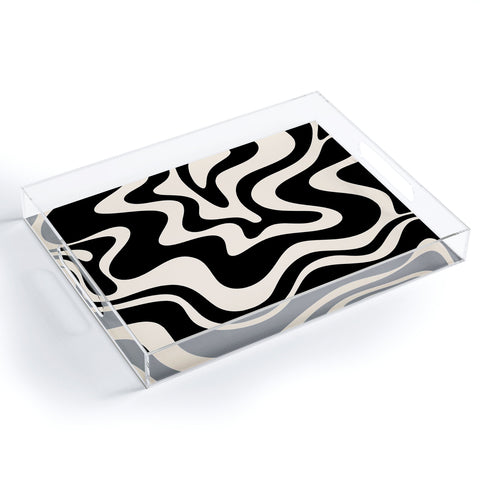 Kierkegaard Design Studio Retro Liquid Swirl Abstract Pattern 3 Acrylic Tray