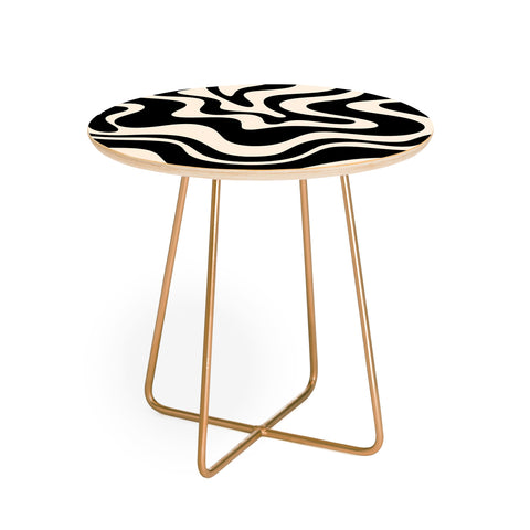 Kierkegaard Design Studio Retro Liquid Swirl Abstract Pattern 3 Round Side Table