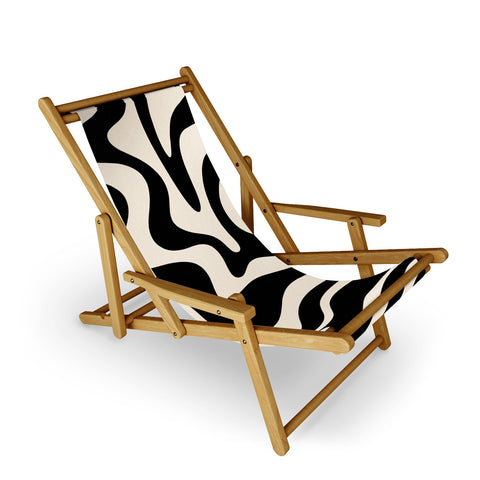 Kierkegaard Design Studio Retro Liquid Swirl Abstract Pattern 3 Sling Chair