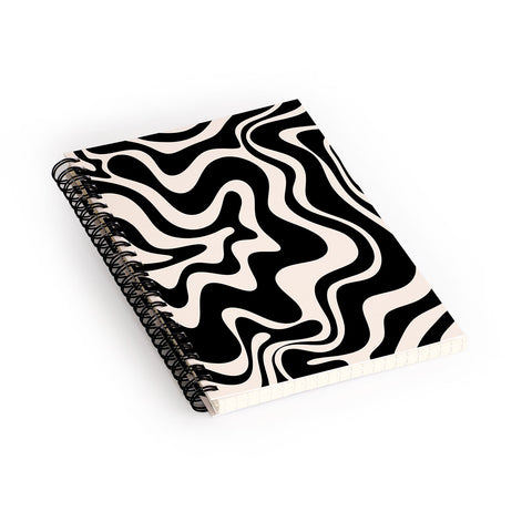 Kierkegaard Design Studio Retro Liquid Swirl Abstract Pattern 3 Spiral Notebook