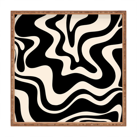 Kierkegaard Design Studio Retro Liquid Swirl Abstract Pattern 3 Square Tray