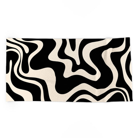 Kierkegaard Design Studio Retro Liquid Swirl Abstract Pattern 3 Beach Towel