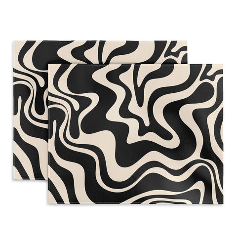 Kierkegaard Design Studio Retro Liquid Swirl Abstract Pattern 3 Placemat