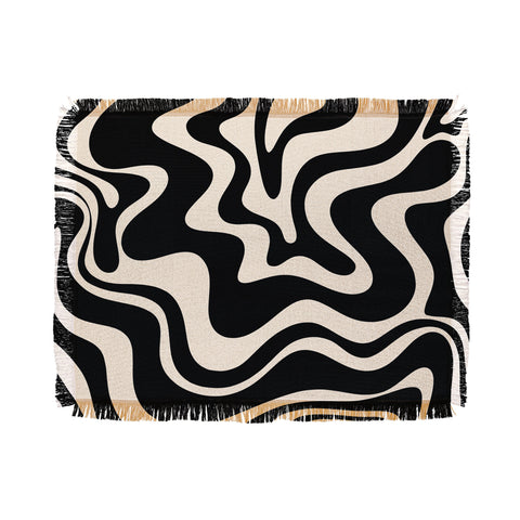 Kierkegaard Design Studio Retro Liquid Swirl Abstract Pattern 3 Throw Blanket