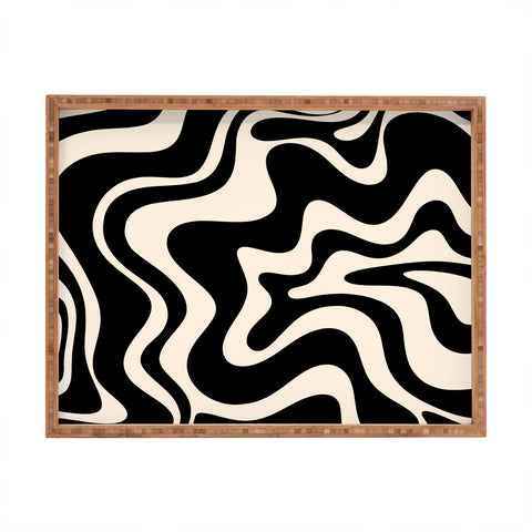 Kierkegaard Design Studio Retro Liquid Swirl Abstract Rectangular Tray