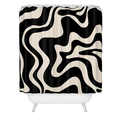 Kierkegaard Design Studio Retro Liquid Swirl Abstract Shower Curtain