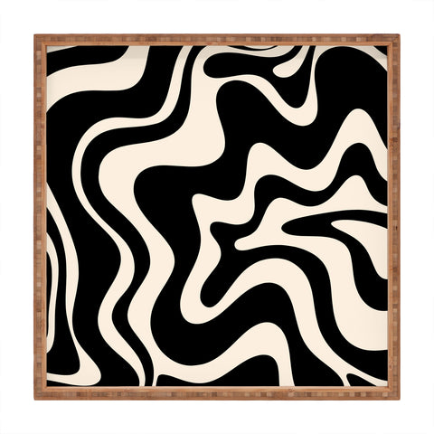 Kierkegaard Design Studio Retro Liquid Swirl Abstract Square Tray