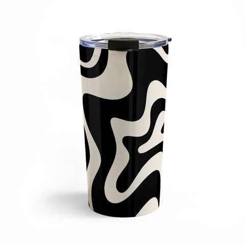 Kierkegaard Design Studio Retro Liquid Swirl Abstract Travel Mug
