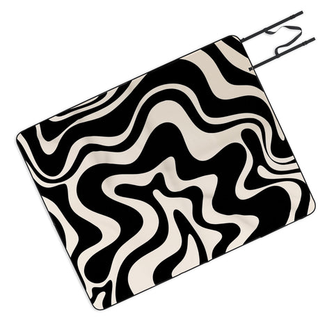 Kierkegaard Design Studio Retro Liquid Swirl Abstract Picnic Blanket