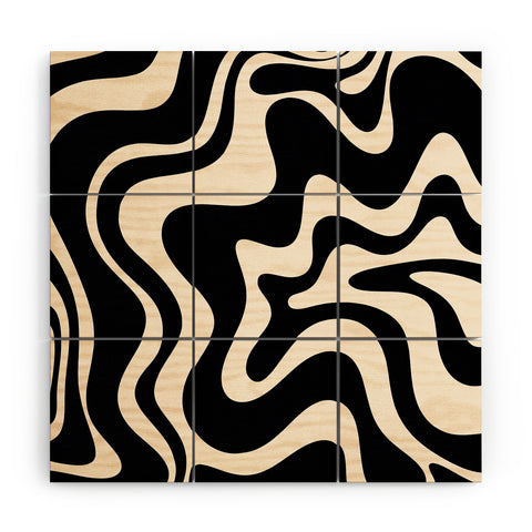 Kierkegaard Design Studio Retro Liquid Swirl Abstract Wood Wall Mural