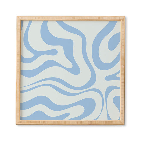Kierkegaard Design Studio Soft Liquid Swirl Powder Blue Framed Wall Art