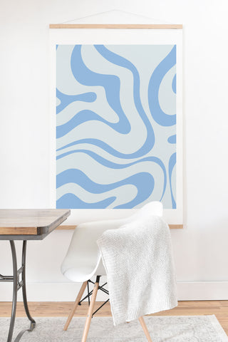 Kierkegaard Design Studio Soft Liquid Swirl Powder Blue Art Print And Hanger