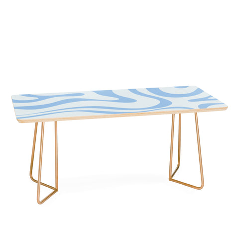 Kierkegaard Design Studio Soft Liquid Swirl Powder Blue Coffee Table