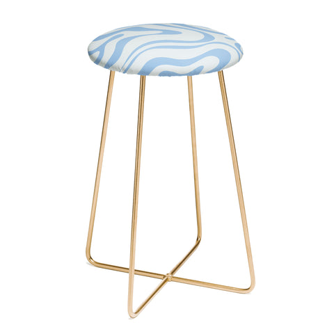 Kierkegaard Design Studio Soft Liquid Swirl Powder Blue Counter Stool