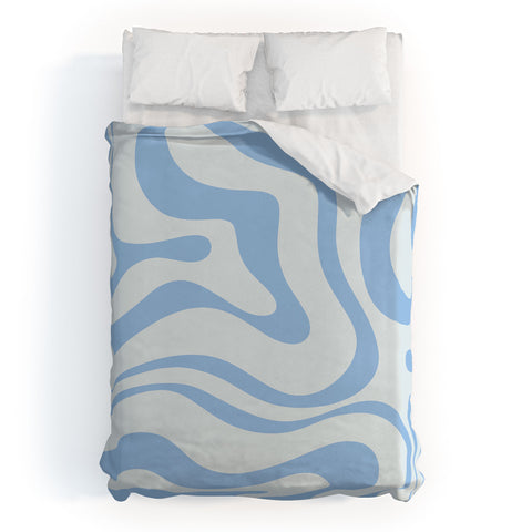 Kierkegaard Design Studio Soft Liquid Swirl Powder Blue Duvet Cover