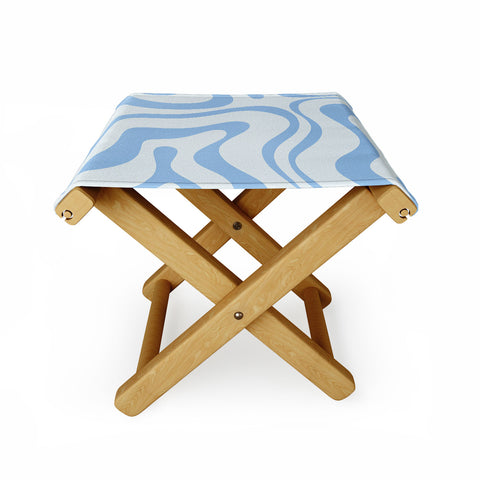 Kierkegaard Design Studio Soft Liquid Swirl Powder Blue Folding Stool