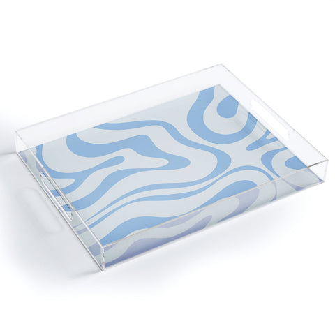 Kierkegaard Design Studio Soft Liquid Swirl Powder Blue Acrylic Tray