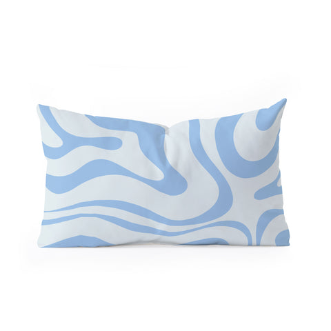 Kierkegaard Design Studio Soft Liquid Swirl Powder Blue Oblong Throw Pillow