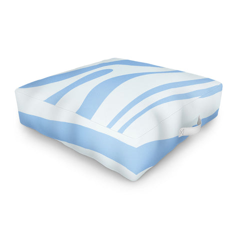 Kierkegaard Design Studio Soft Liquid Swirl Powder Blue Outdoor Floor Cushion