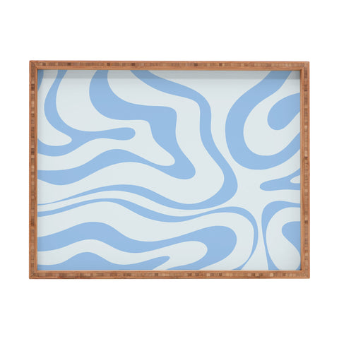 Kierkegaard Design Studio Soft Liquid Swirl Powder Blue Rectangular Tray
