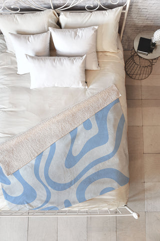 Kierkegaard Design Studio Soft Liquid Swirl Powder Blue Fleece Throw Blanket