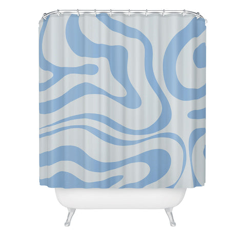 Kierkegaard Design Studio Soft Liquid Swirl Powder Blue Shower Curtain